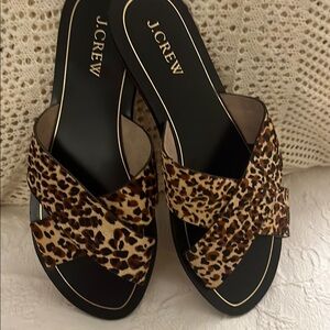 J. Crew Brown Sandals with Crisscross Straps